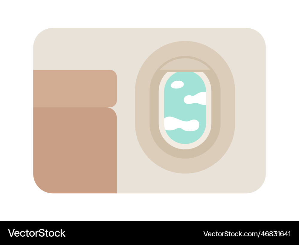 Sky view from window plane semi flat colour object Sky view from window plane semi flat colour object vector image