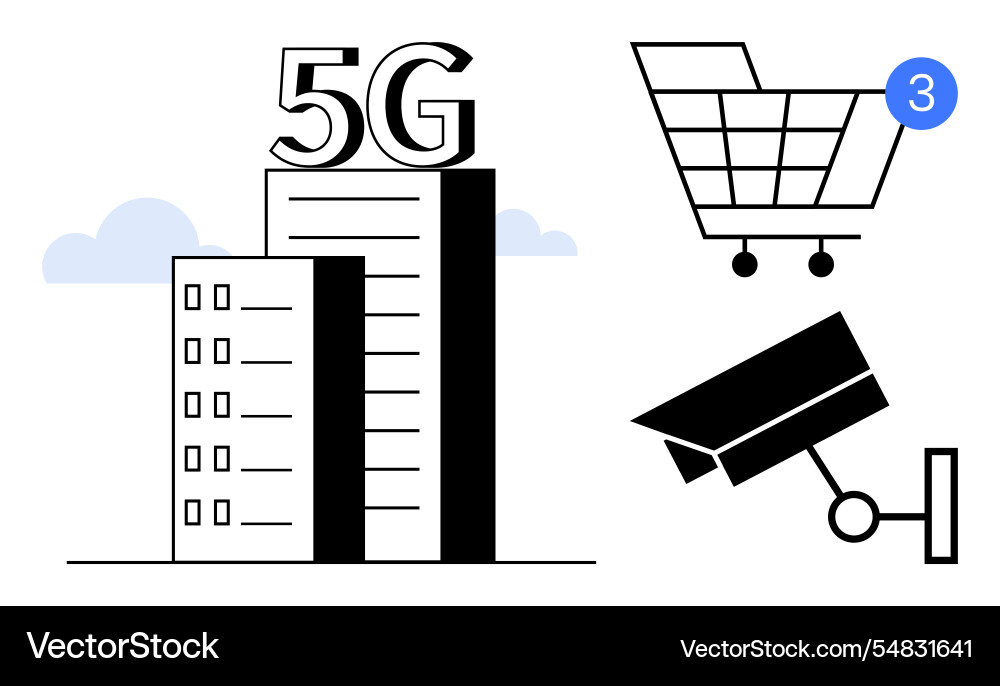 Smart city technologies with 5g connectivity Smart city technologies with 5g connectivity vector image