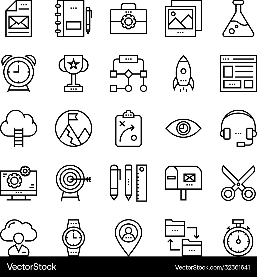 Startup and development icons Vector Image