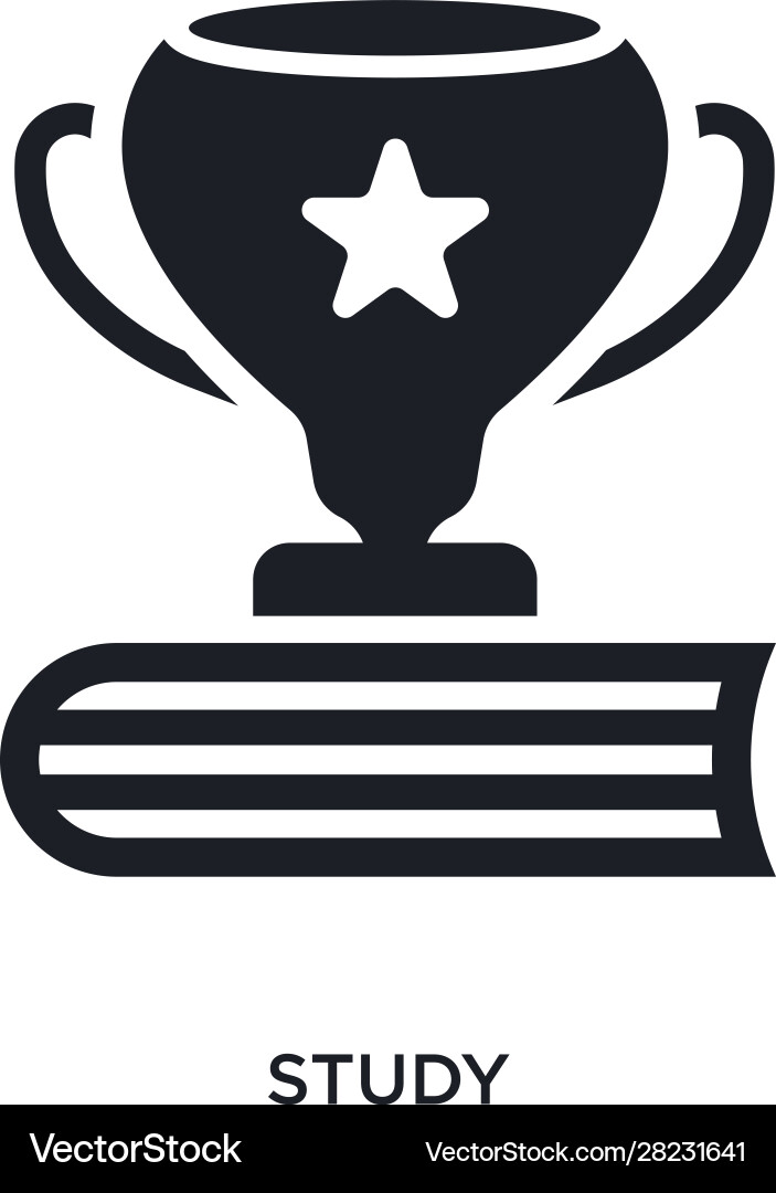 Study isolated icon simple element from success Study isolated icon simple element from success vector image