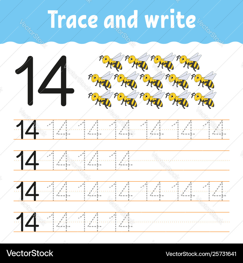 Trace and write handwriting practice learning Trace and write handwriting practice learning vector image
