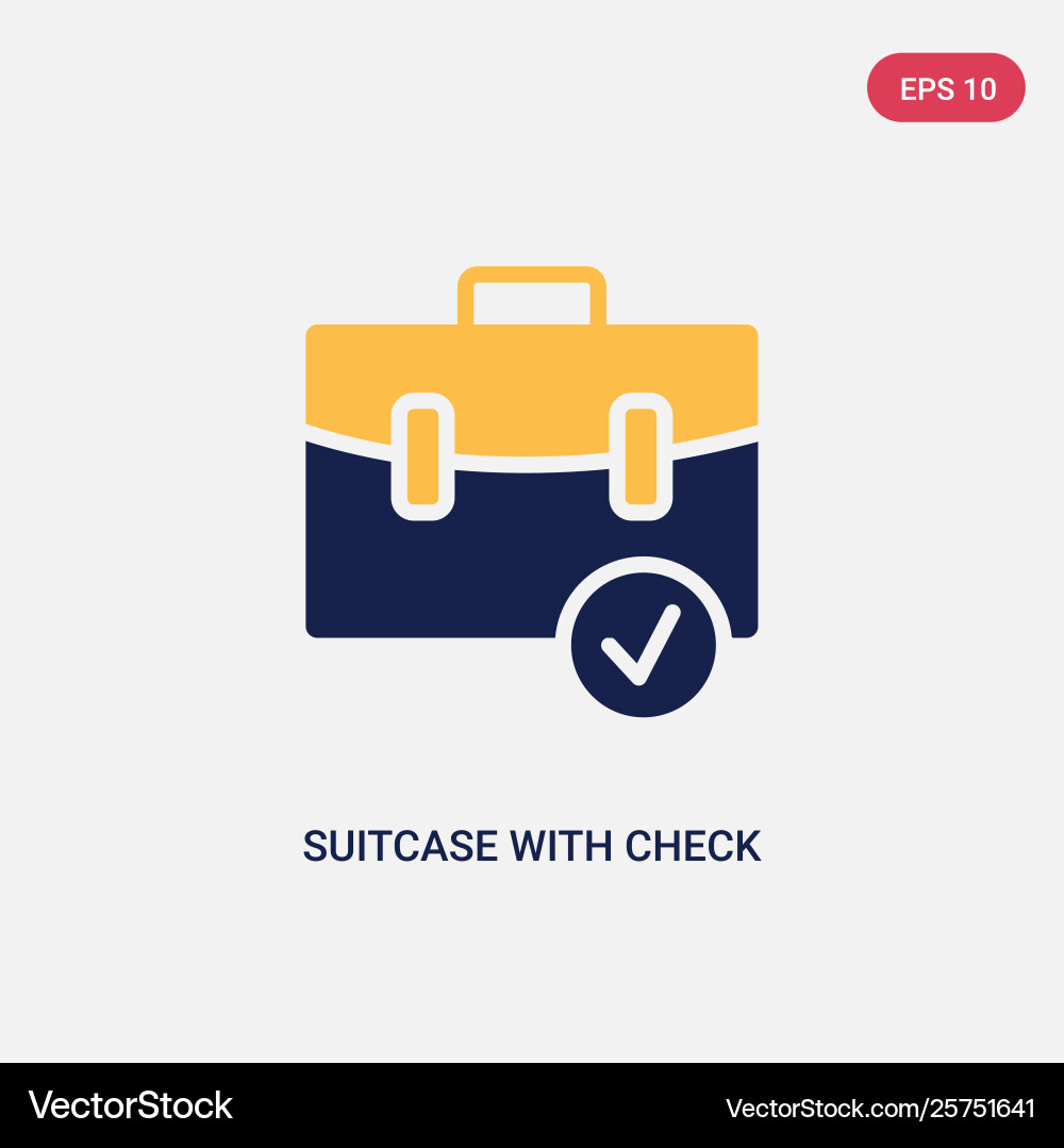 Two color suitcase with check icon from ultimate Vector Image