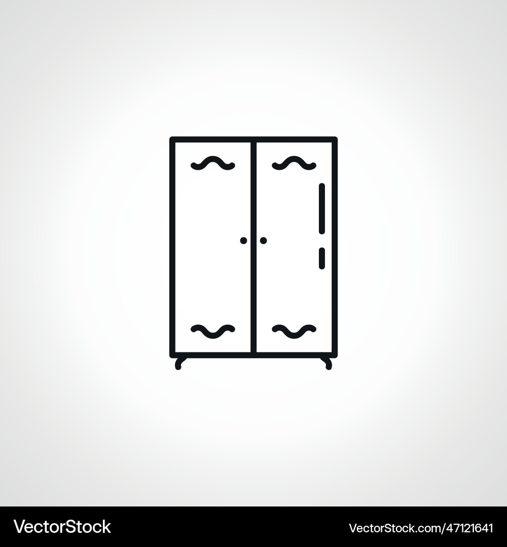 Wardrobe line icon web linear Vector Image