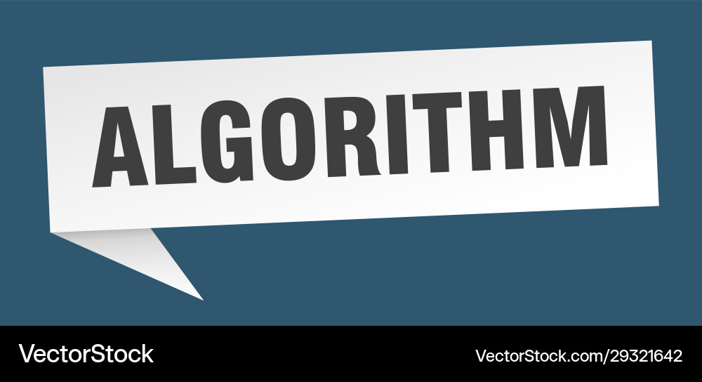 Algorithm speech bubble ribbon sign vector image