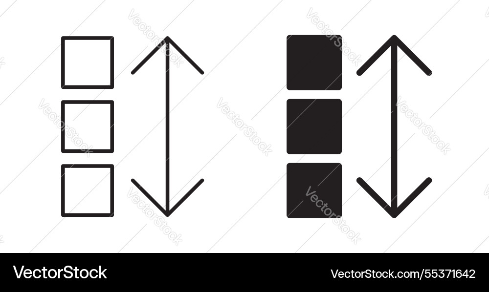 Apps sort icon set in thin line for web vector image