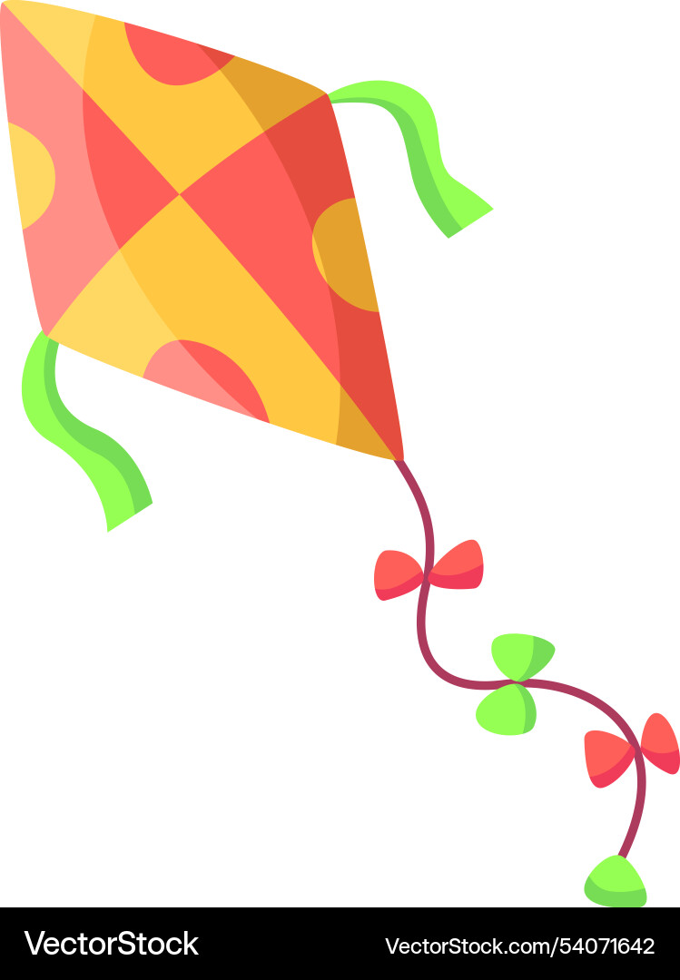 Bunte Drachen fliegen hoch am Himmel mit Bändern Bunte Drachen fliegen hoch am Himmel mit Bändern vektorbild