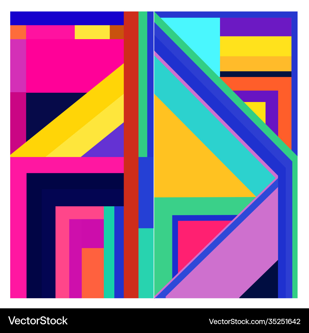 Colorful geometric and curve background pattern vector image