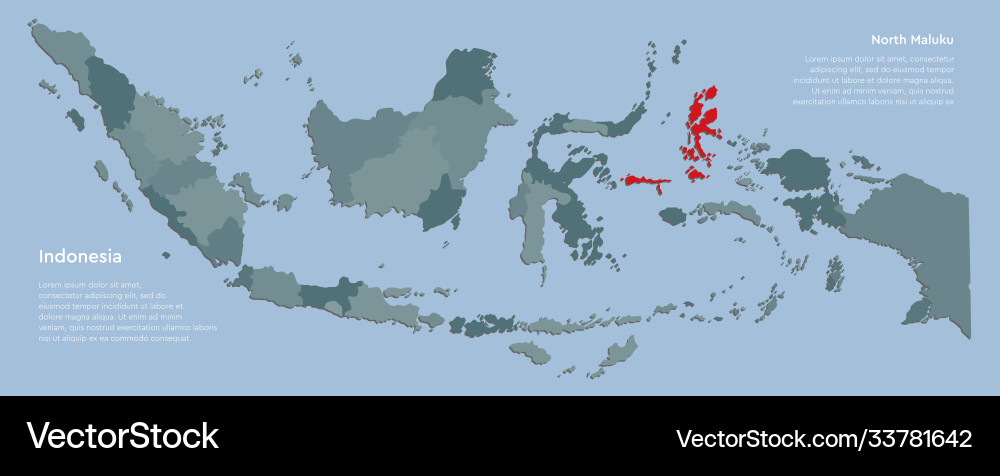 Country indonesia map and province north maluku Country indonesia map and province north maluku vector image