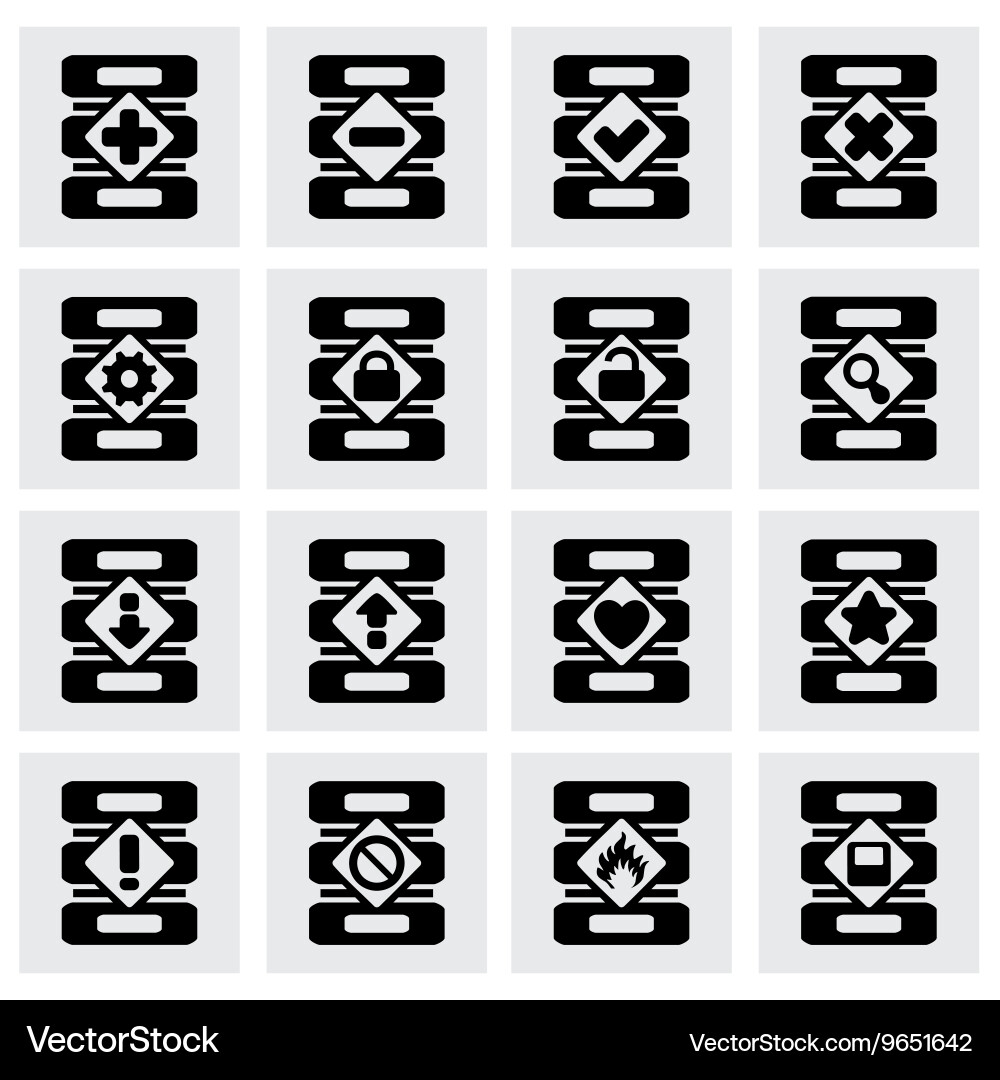 Database icon set Vector Image