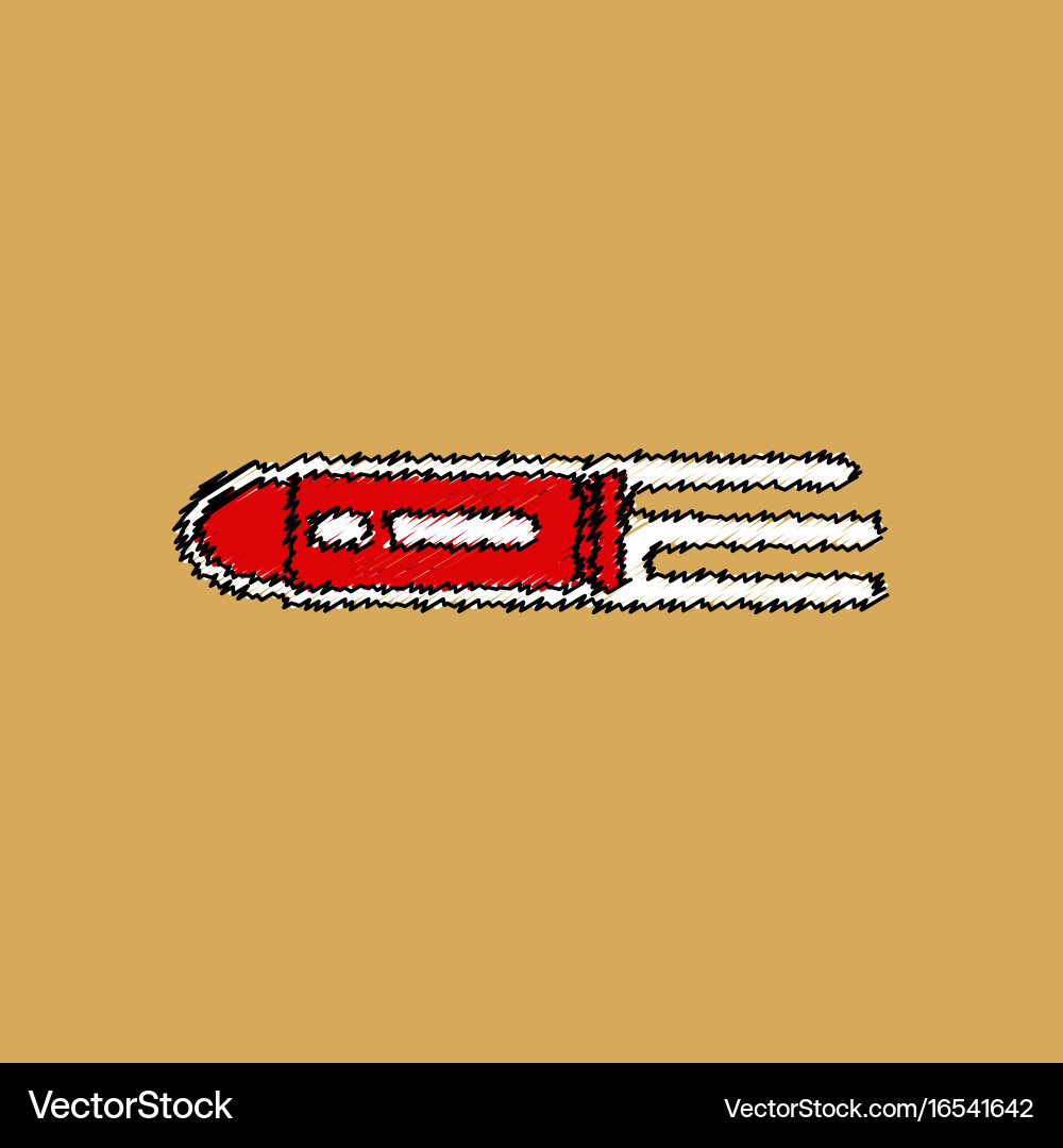 Flat shading style icon flying bullet with speed Vector Image