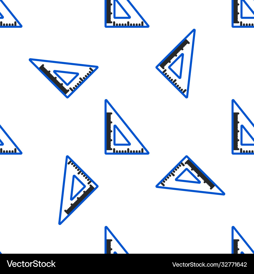 Line triangular ruler icon isolated seamless Vector Image