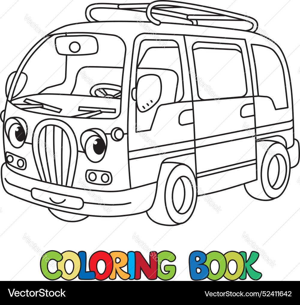 Lustige kleine Lebensmittel LKW Auto mit Augen Färbung Buch Lustige kleine Lebensmittel LKW Auto mit Augen Färbung Buch vektorbild