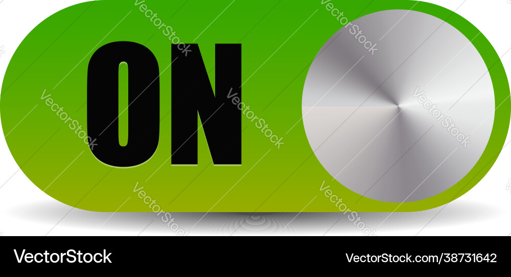 On-off power button switch toggle slider vector image