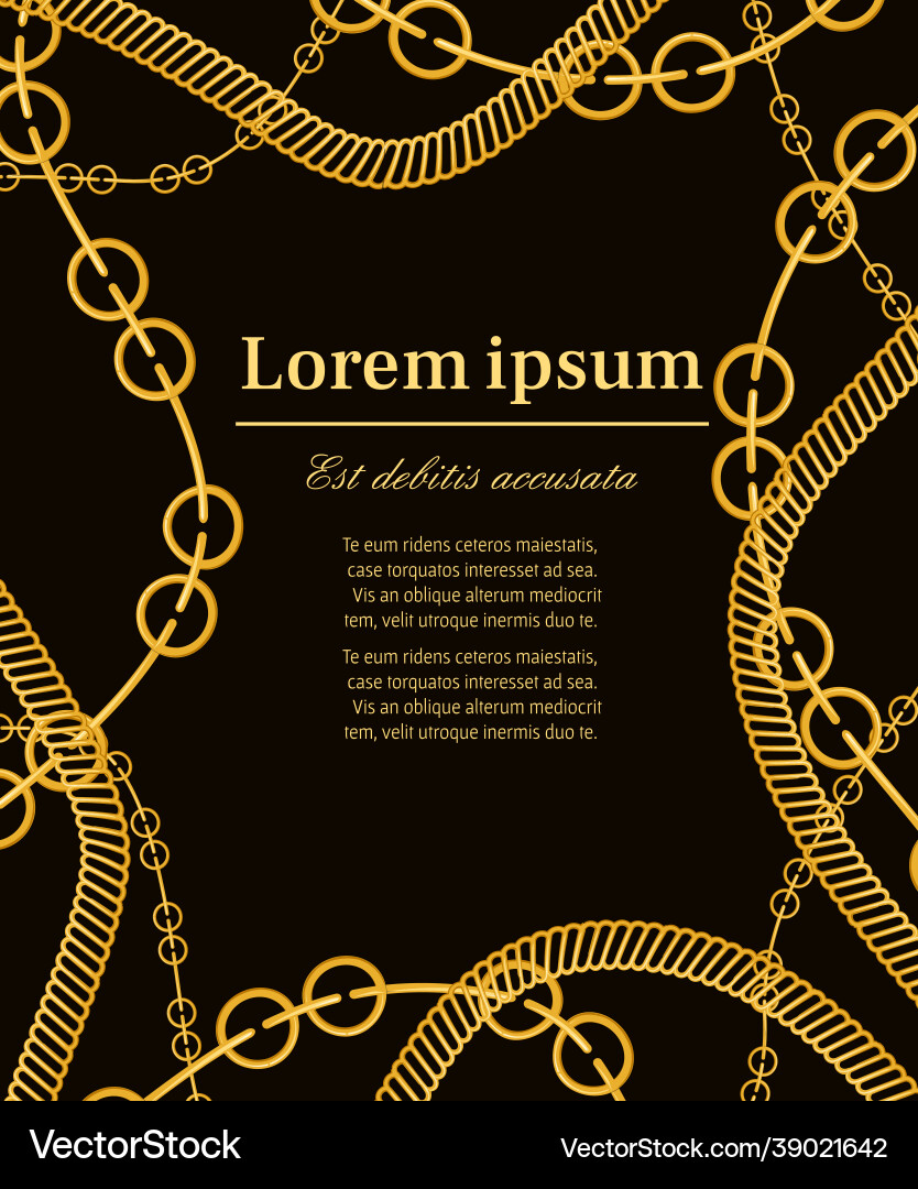 Pattern with golden chains place for text Pattern with golden chains place for text vector image