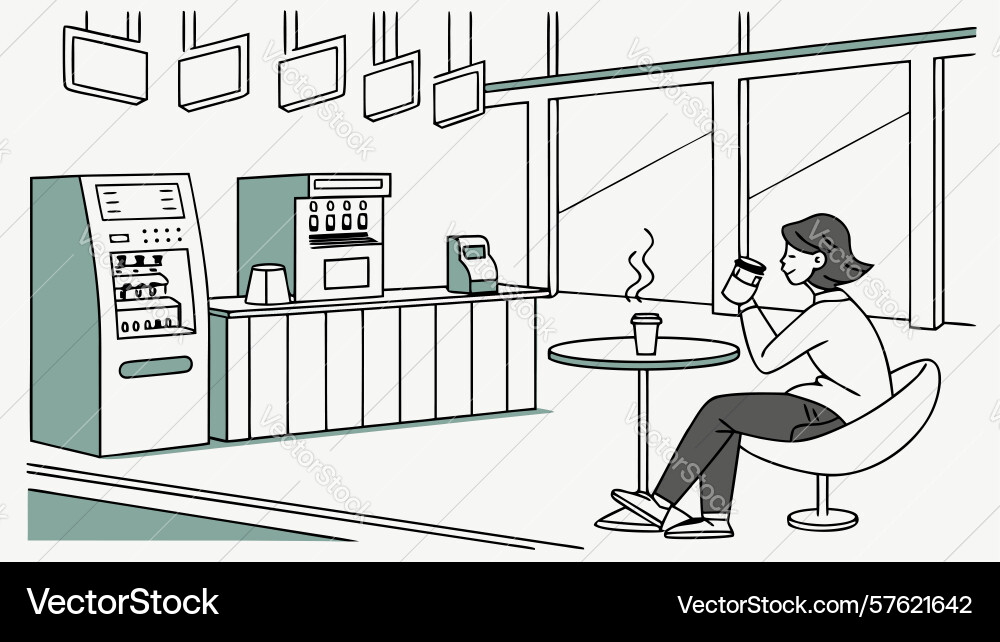 Secure financial transaction person using an atm Vector Image