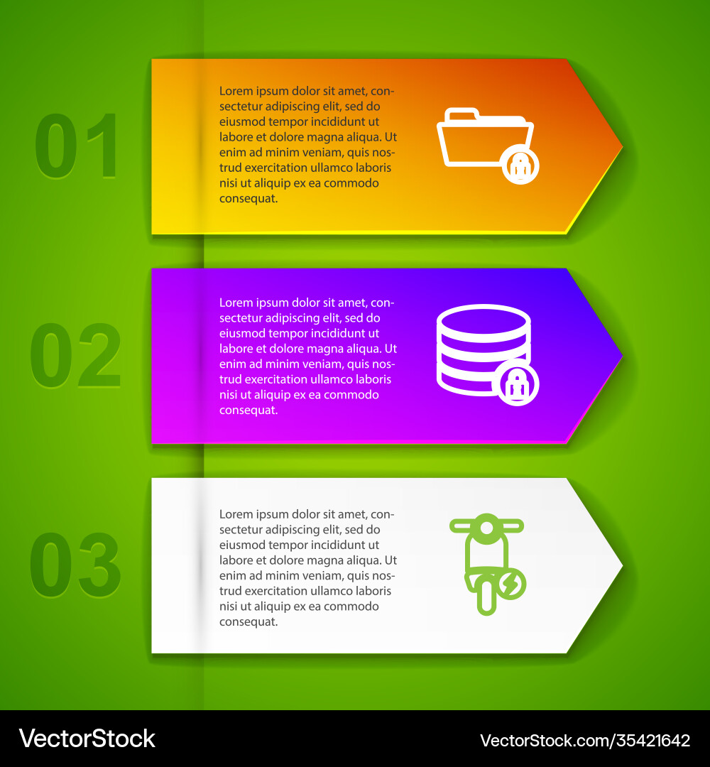 Set line folder and lock server security Set line folder and lock server security vector image