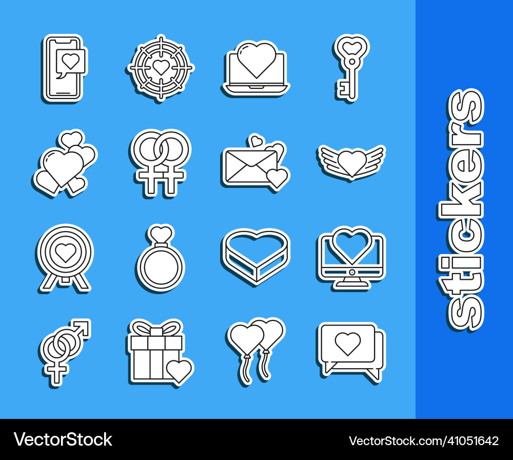 Set line like and heart computer monitor Set line like and heart computer monitor vector image