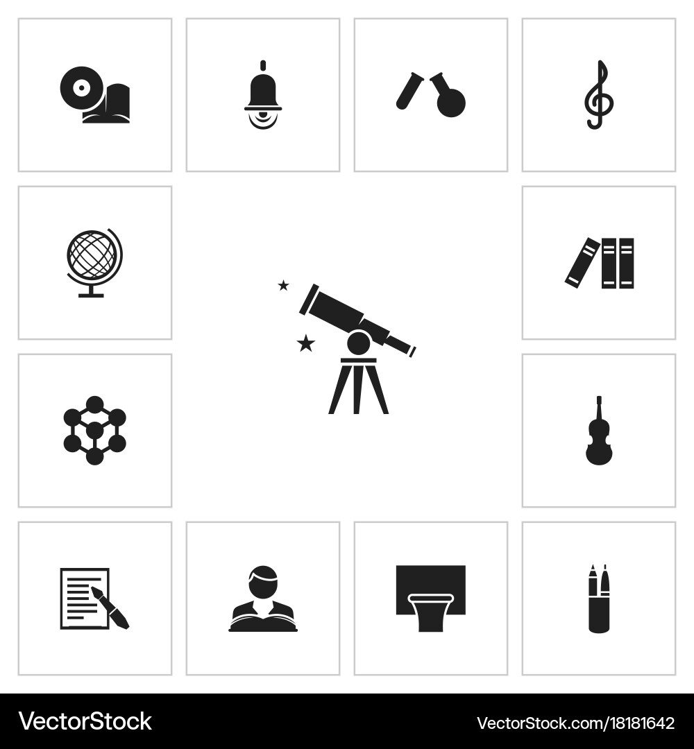 Set of 13 editable science icons includes symbols vector image