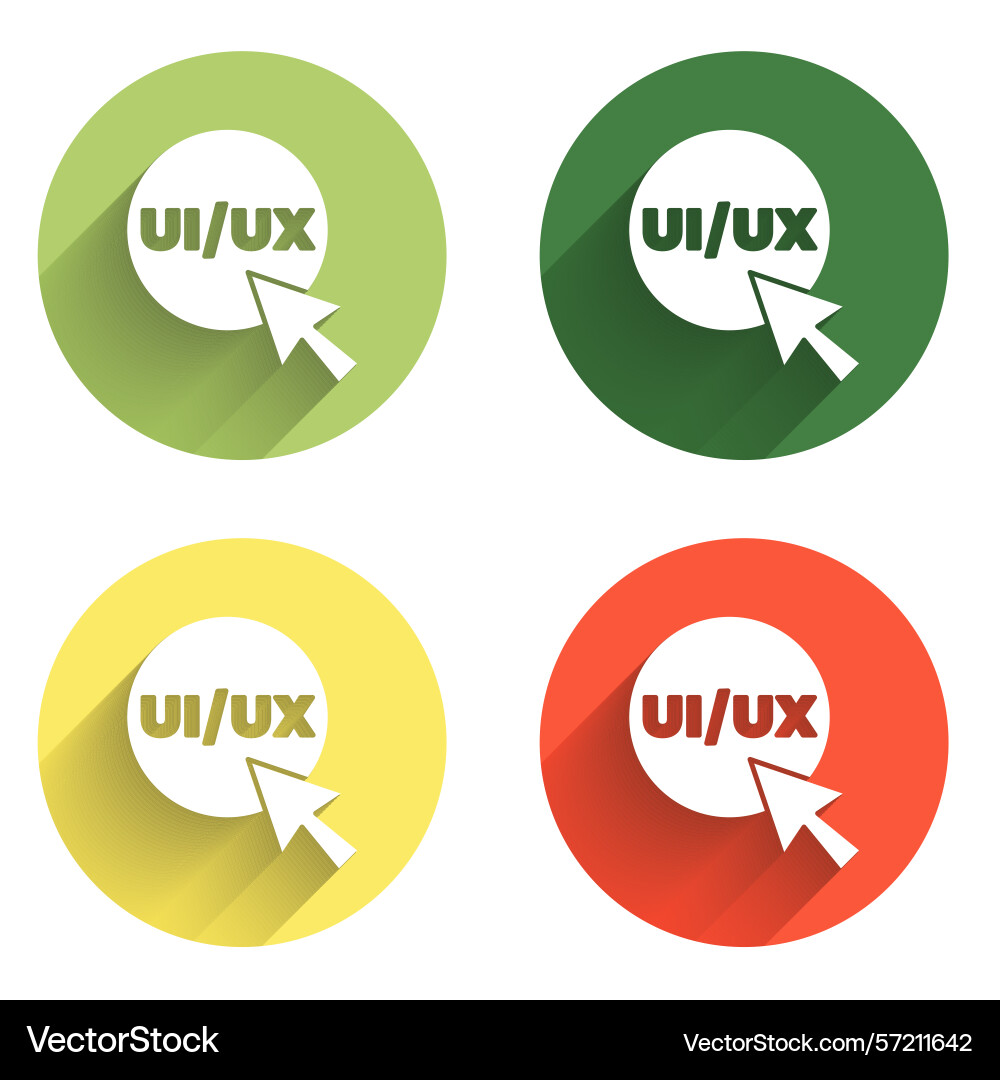 Set ui or ux design icon isolated with long Set ui or ux design icon isolated with long vector image