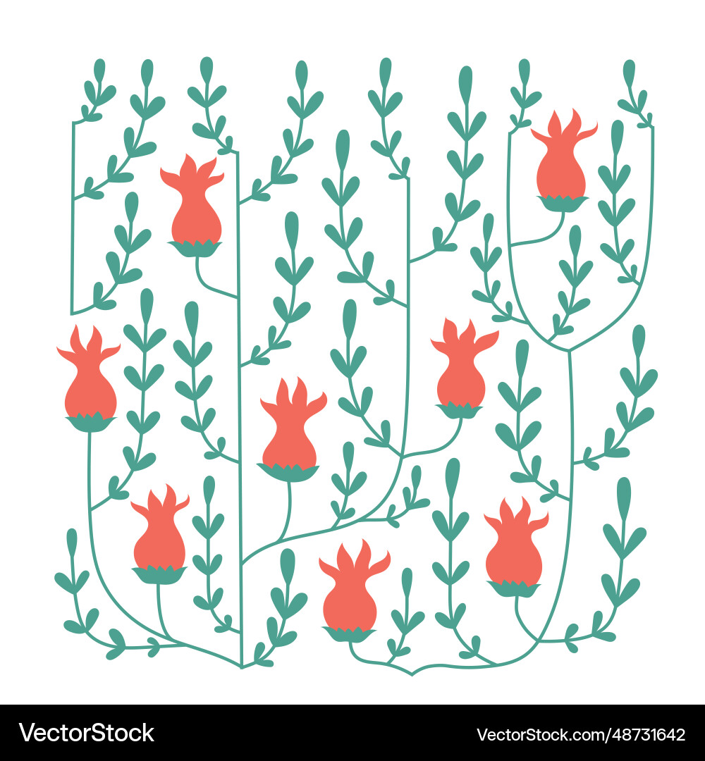 Simple modern pattern with abstract flowers Vector Image