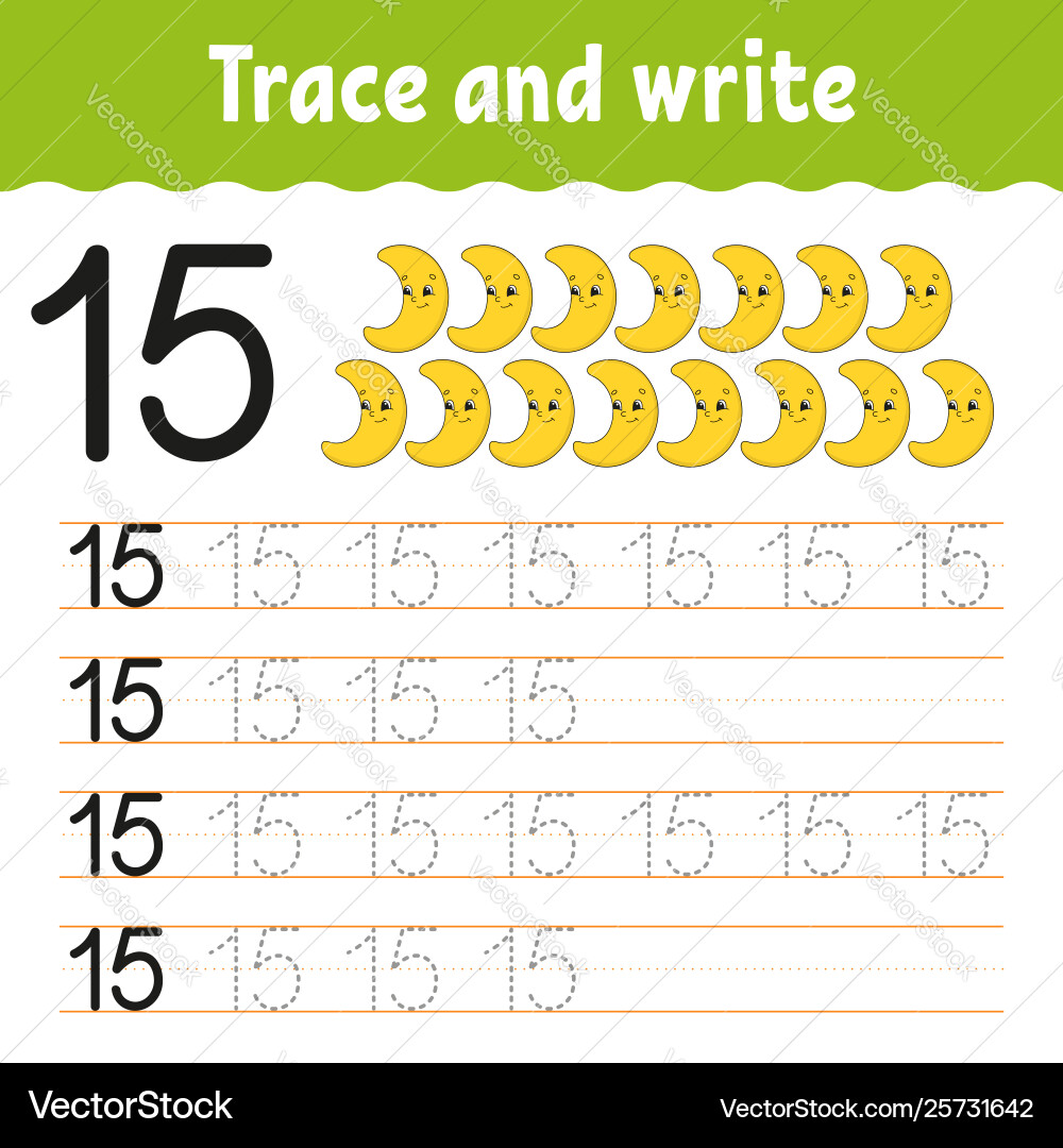 Trace and write handwriting practice learning Trace and write handwriting practice learning Vector Image