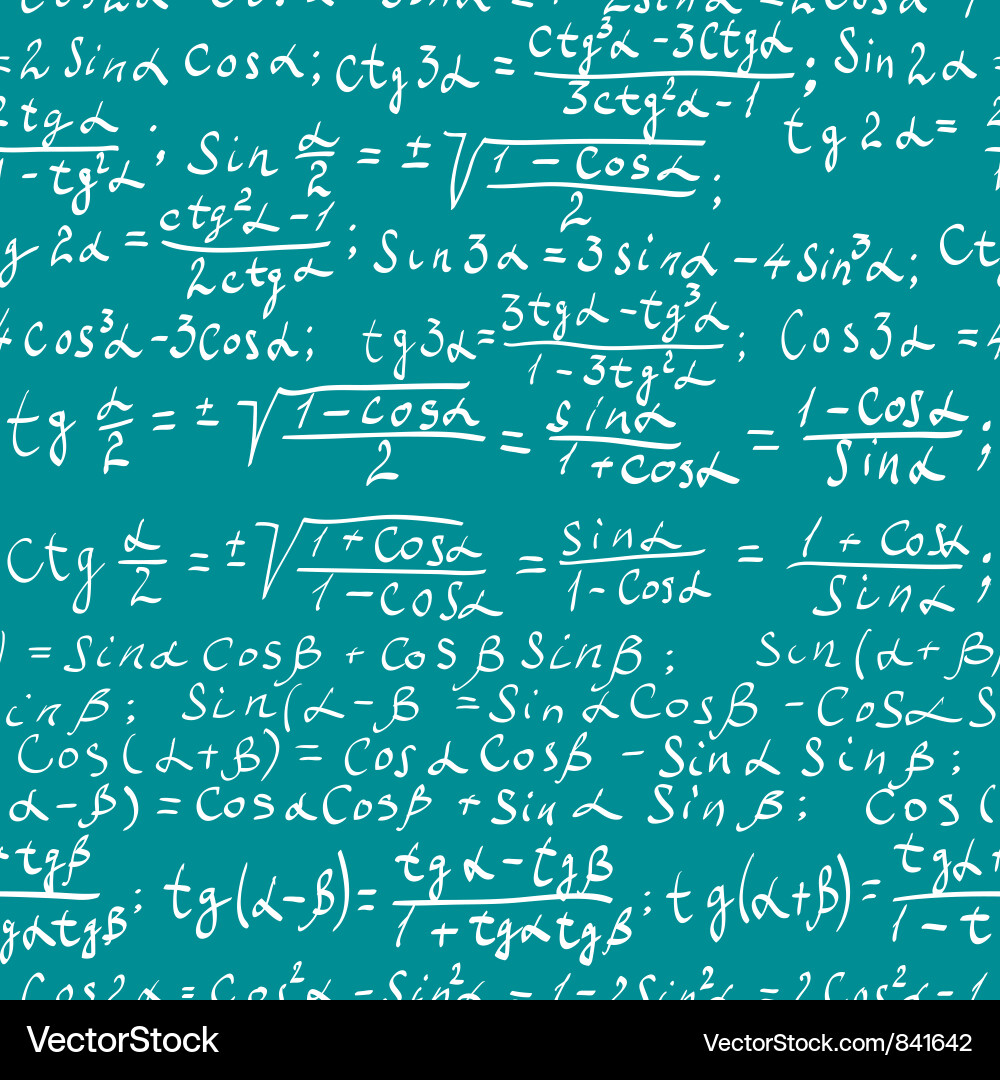 Trigonometry Formulas Background Vector Image