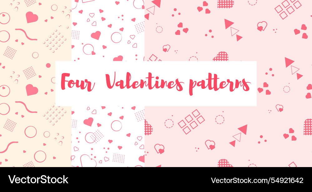 Valentines day pattern on different backgrounds Valentines day pattern on different backgrounds vector image