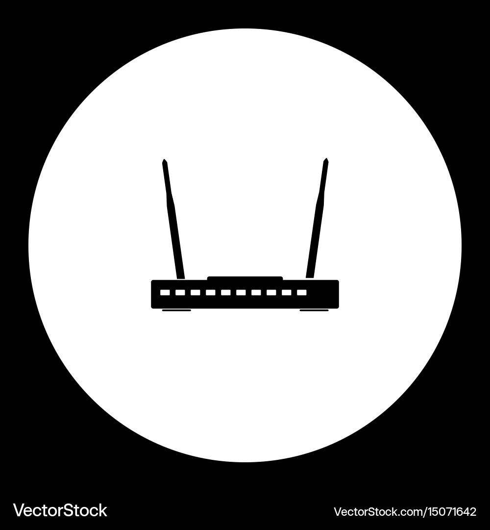 Wireless computer network router simple black vector image