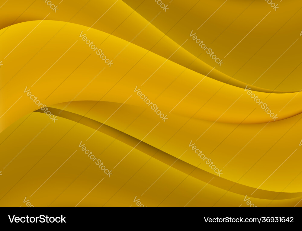 Yellow abstract curve and wavy background vector image
