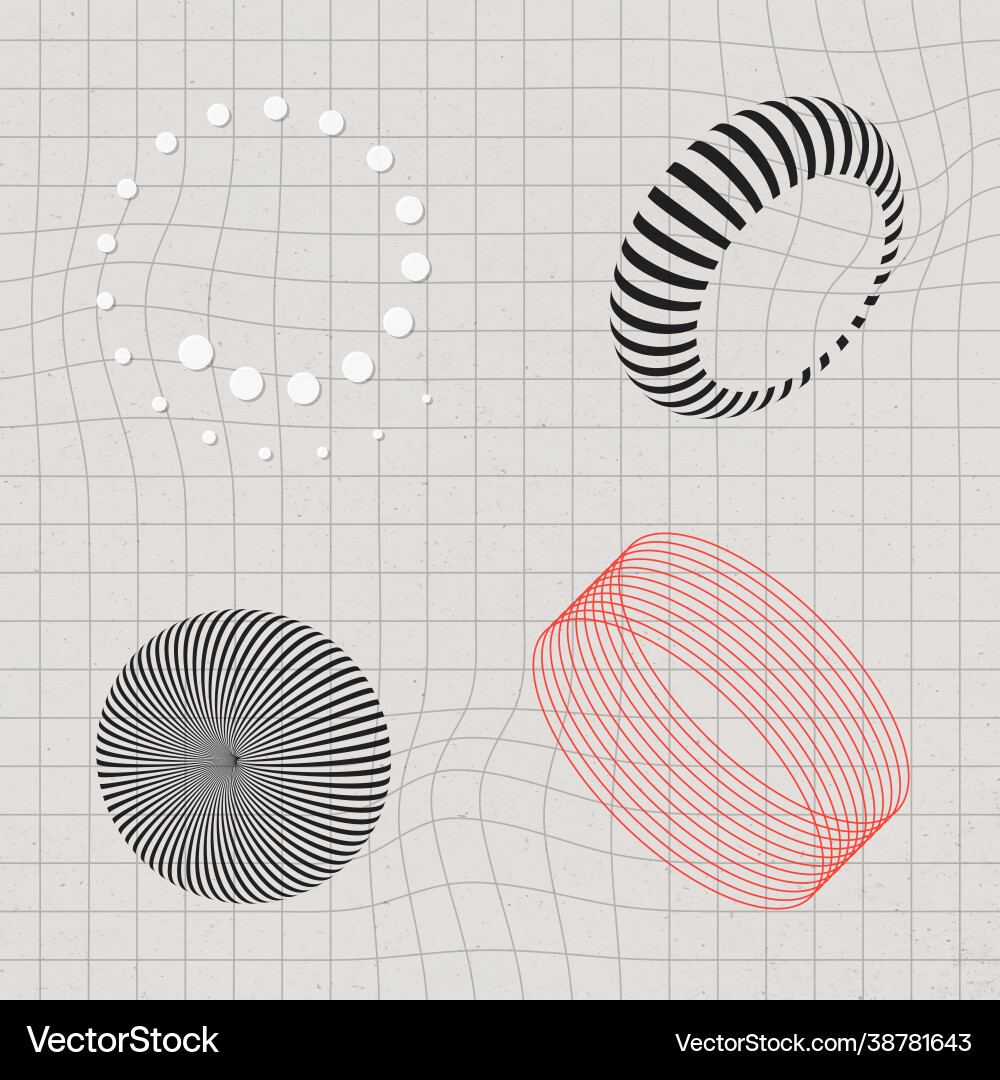 Abstract 3d design elements collection vector image