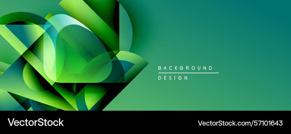Abstract green shapes overlap creating dynamic Abstract green shapes overlap creating dynamic Vector Image
