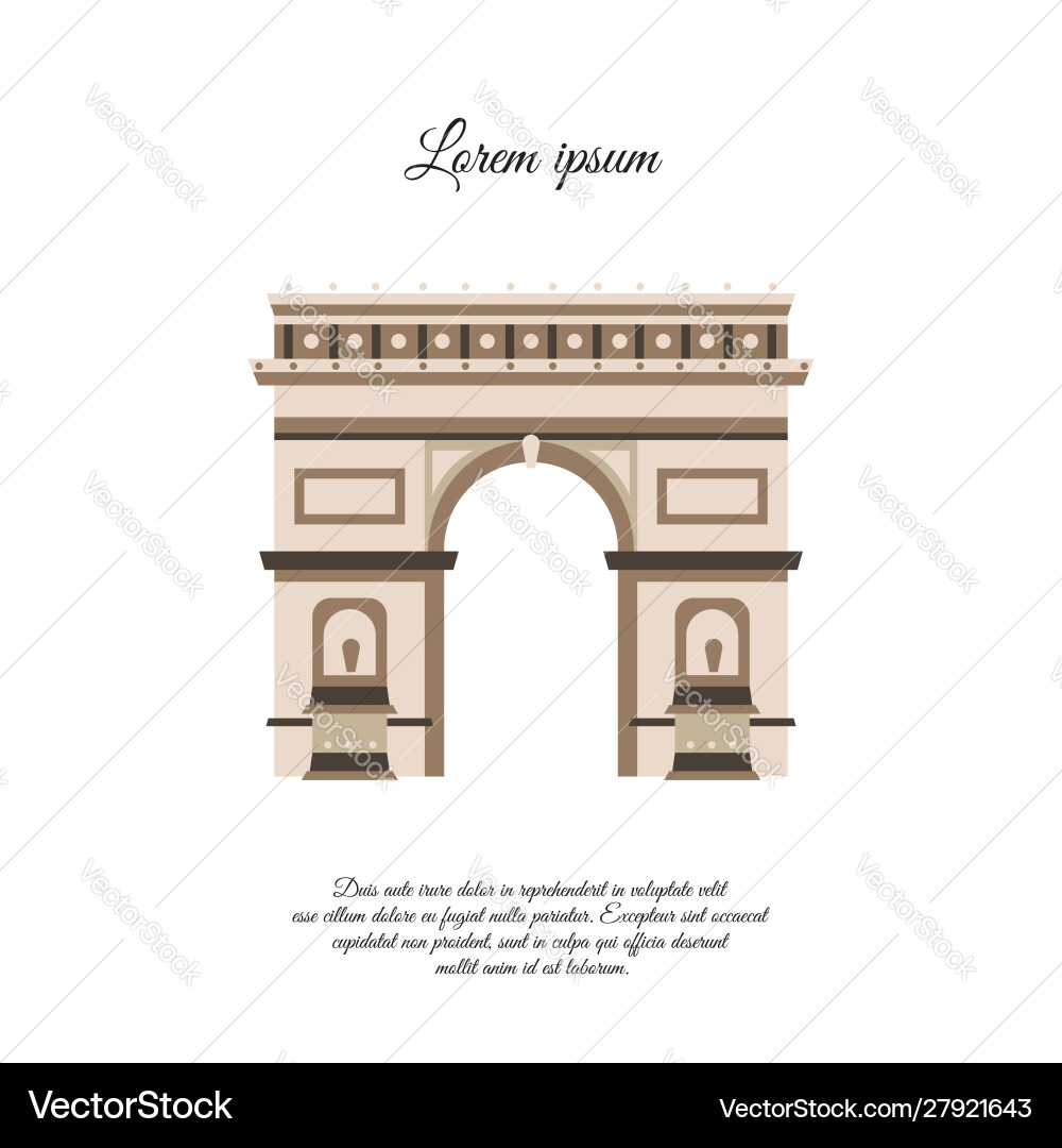 Arc de triomphe in paris color icon sign Arc de triomphe in paris color icon sign vektorbild