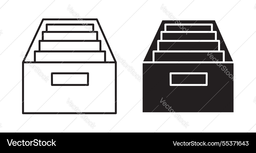 Archive icon set in thin line for web Archive icon set in thin line for web vector image