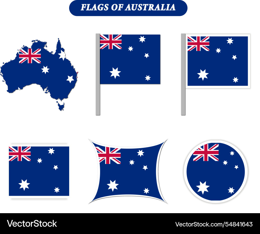 Australia flags on many objects Australia flags on many objects vector image