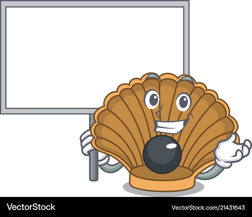 Bring board shell with pearl character cartoon Vector Image