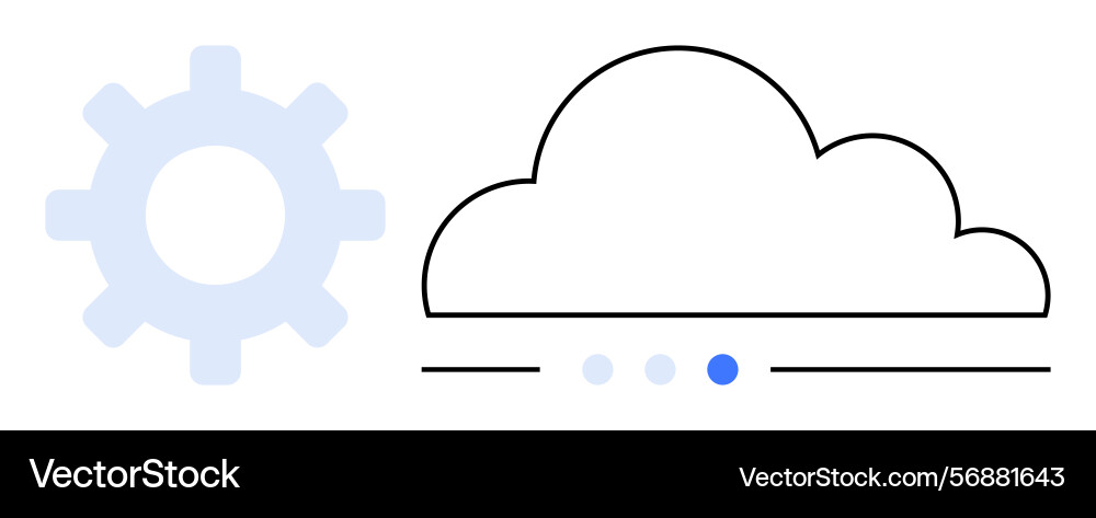 Cloud computing technology with gear and loading Cloud computing technology with gear and loading vector image