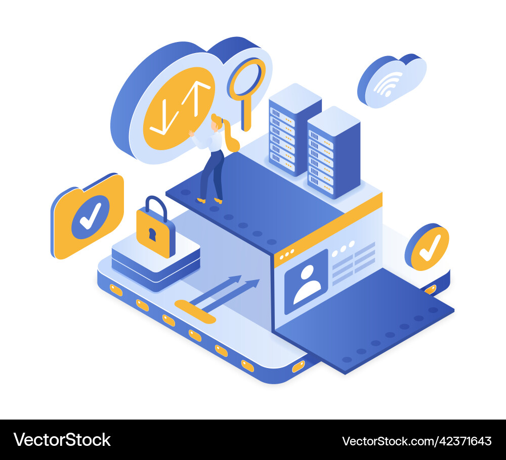 Cloud service storing server and backup solutions Cloud service storing server and backup solutions Vector Image