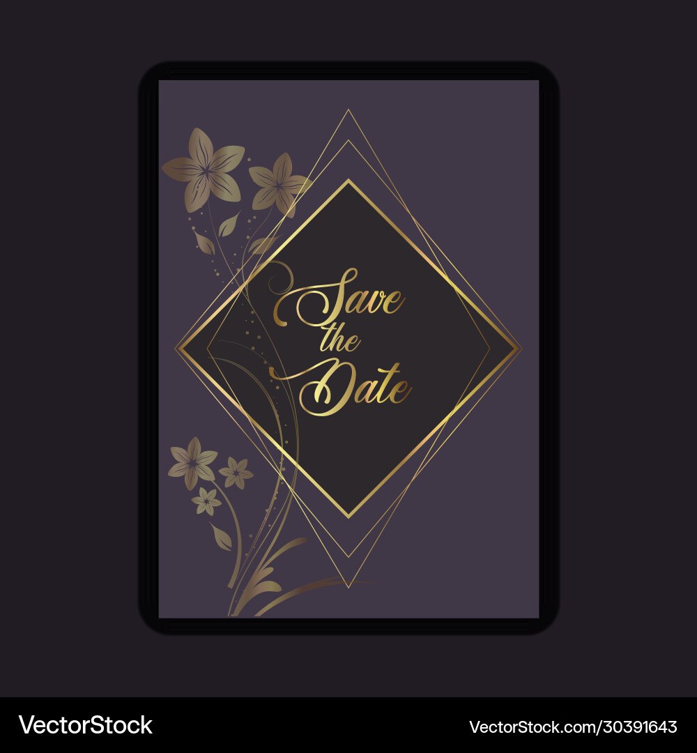 Elegant save date invitation design Vector Image