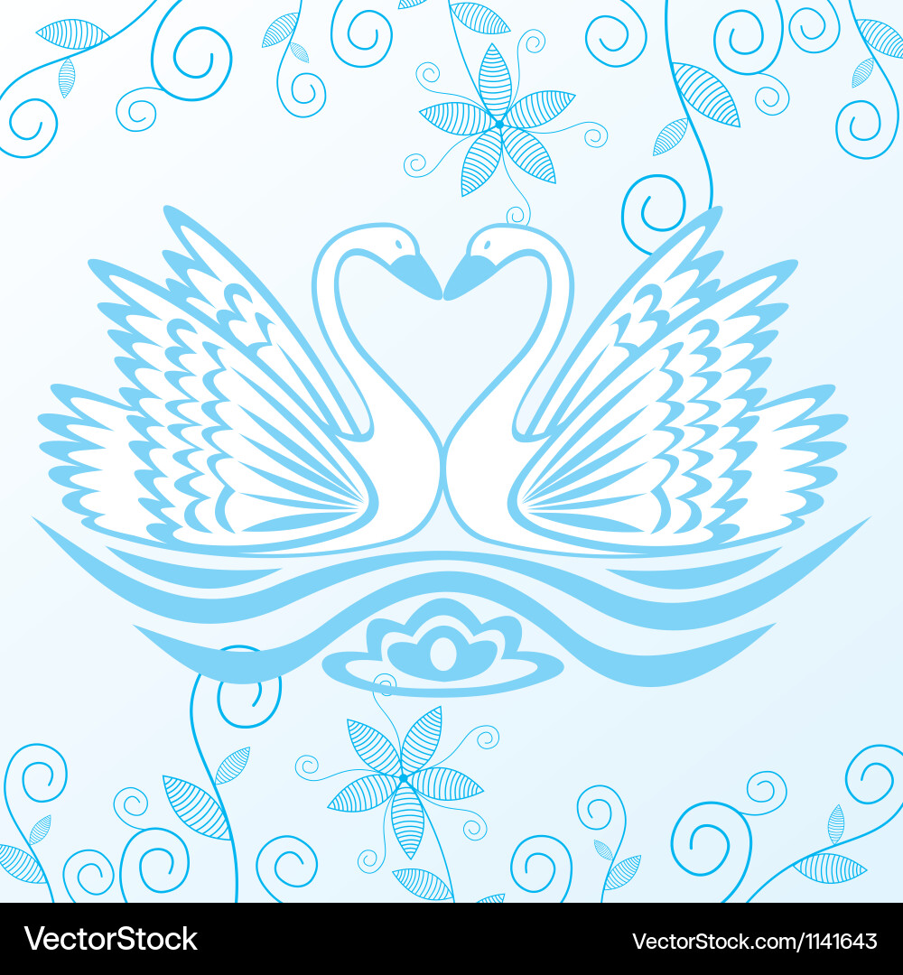 Elegant Swan Pattern Background vector image