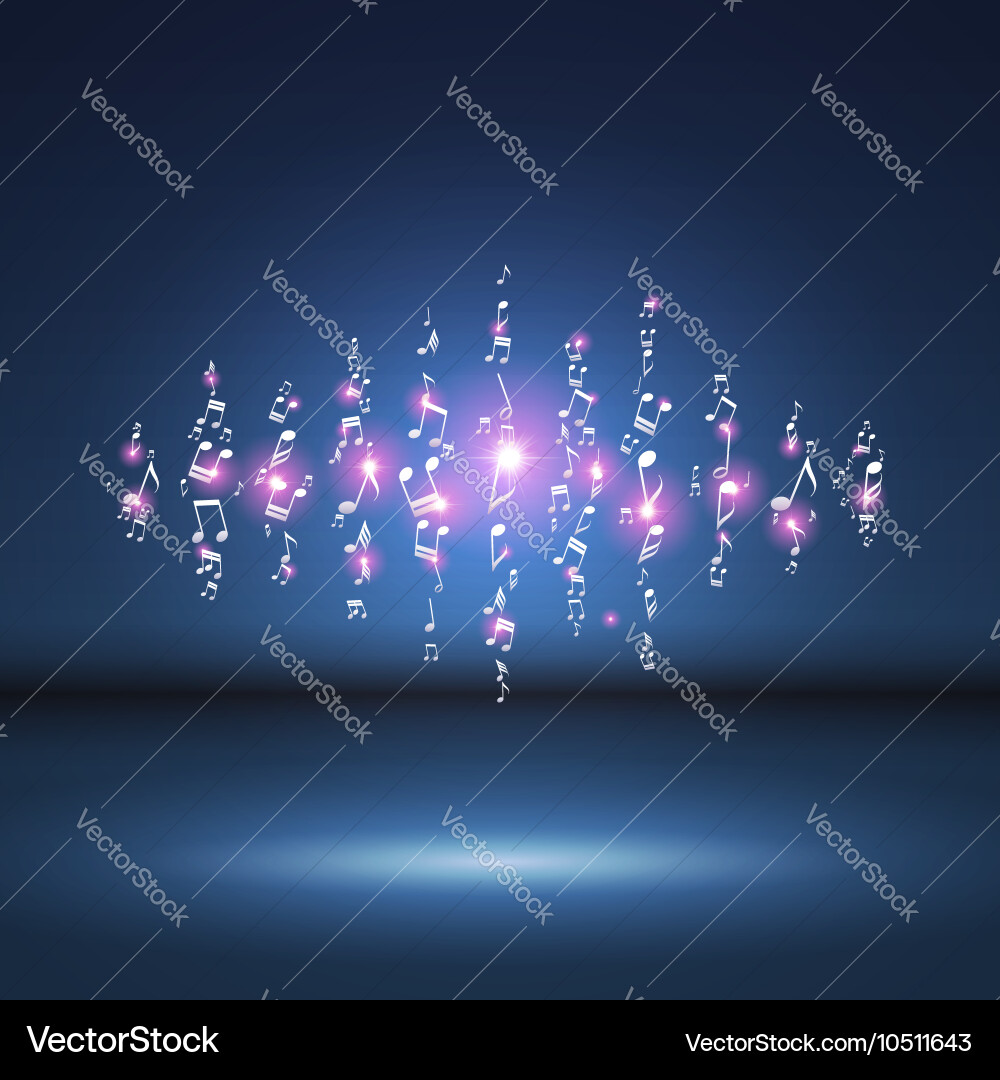 Exploding party music wave made of notes vector image