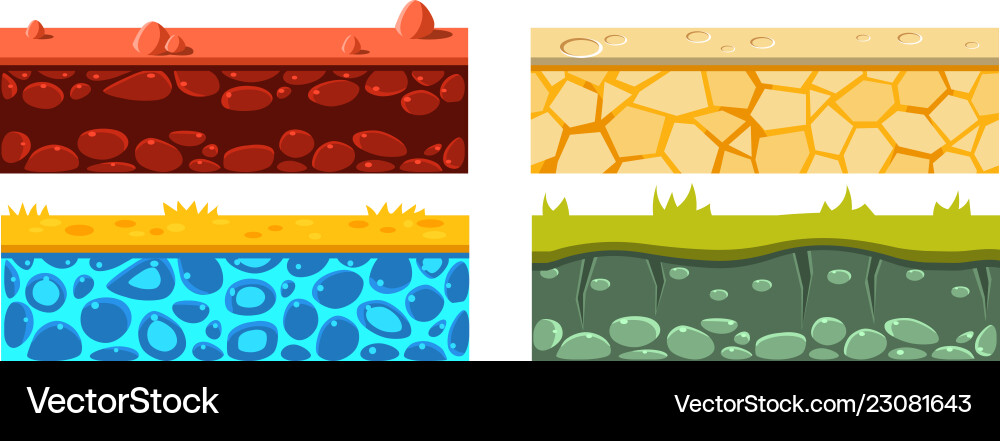 Flat set of 4 seamless platforms blocks Vector Image