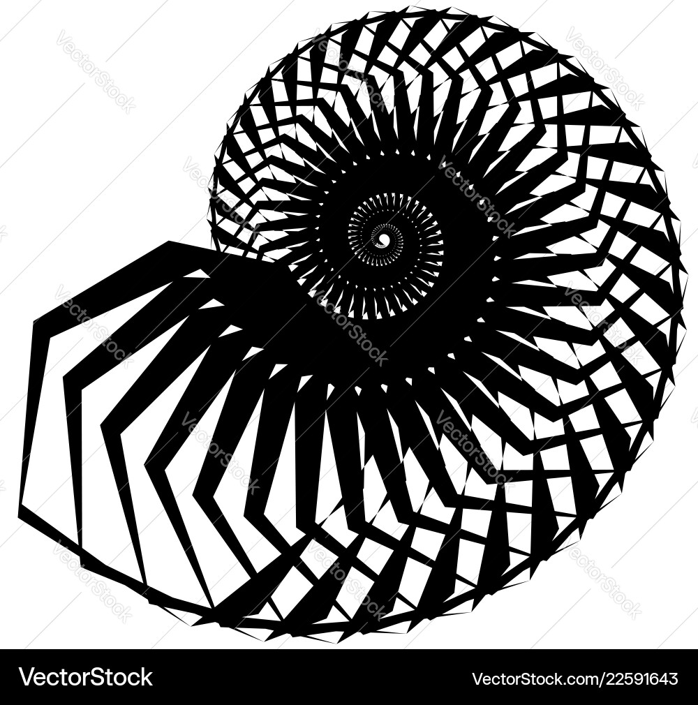 Geometric angular snail helix volute element Geometric angular snail helix volute element vector image