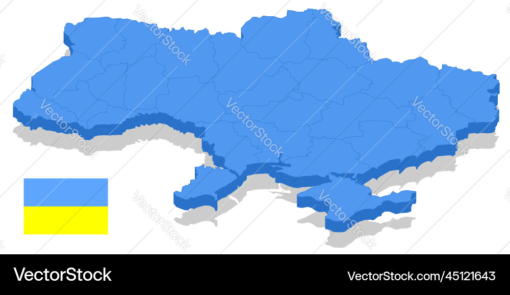 Isometric ukraine map is a country vector image