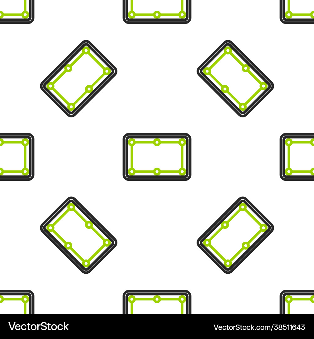 Line billiard table icon isolated seamless pattern vector image