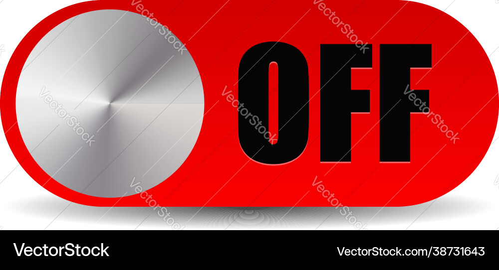 On-off power button switch toggle slider vector image