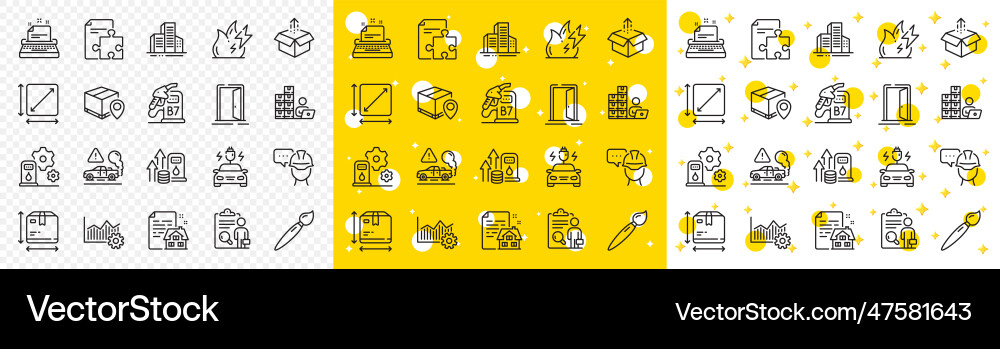 Outline send box size and operational Outline send box size and operational Vector Image