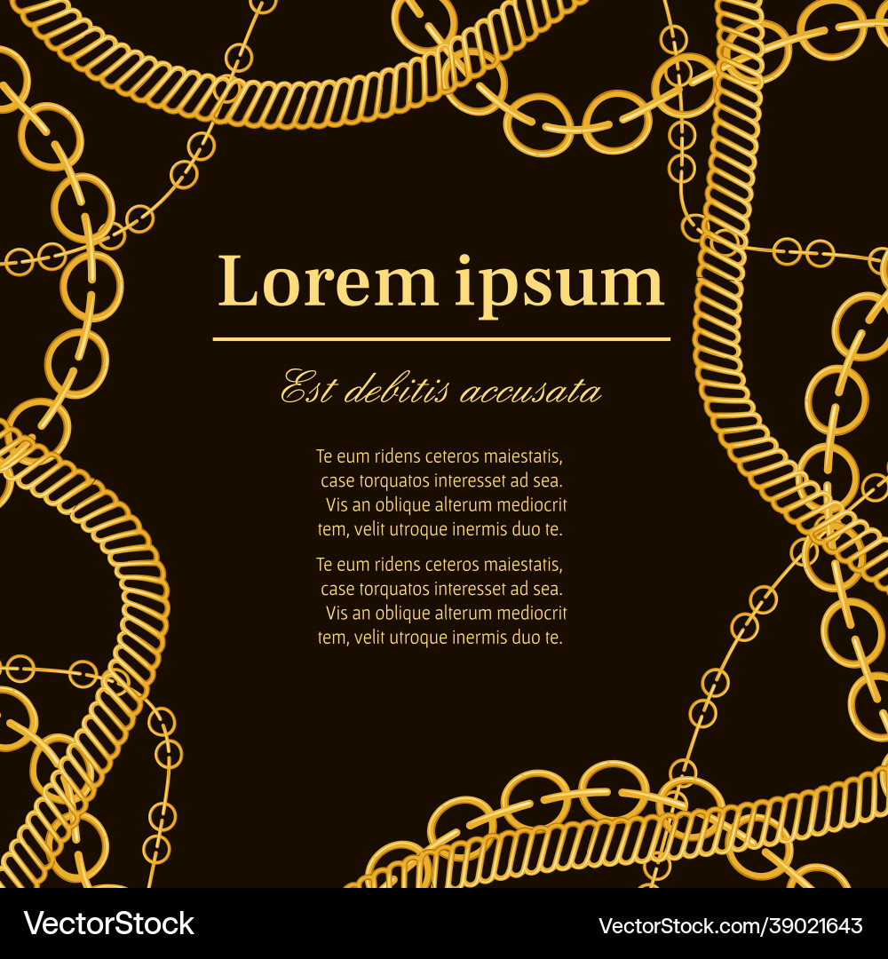 Pattern with golden chains place for text Pattern with golden chains place for text vector image