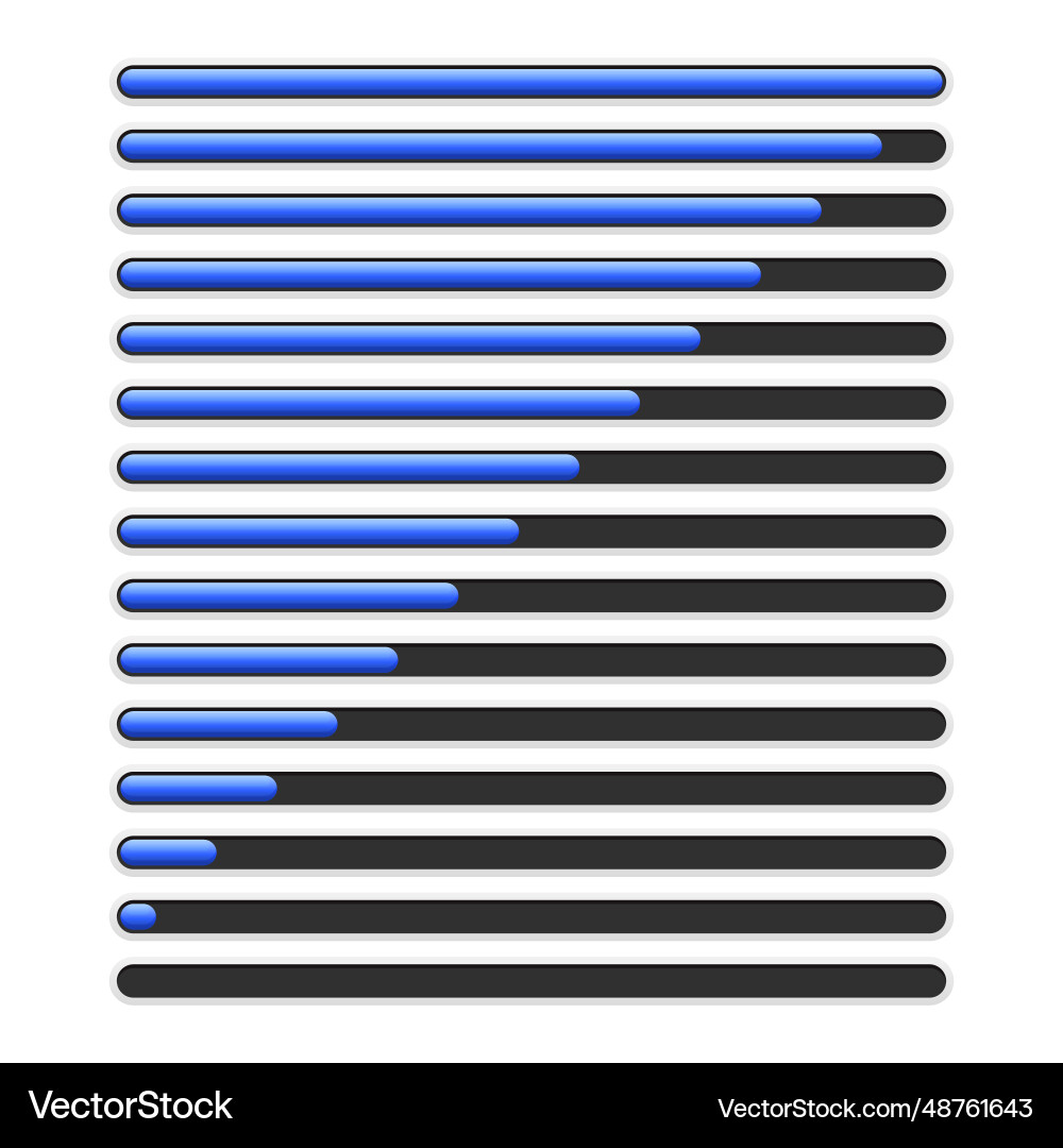 Progress loading bar set on white background vector image
