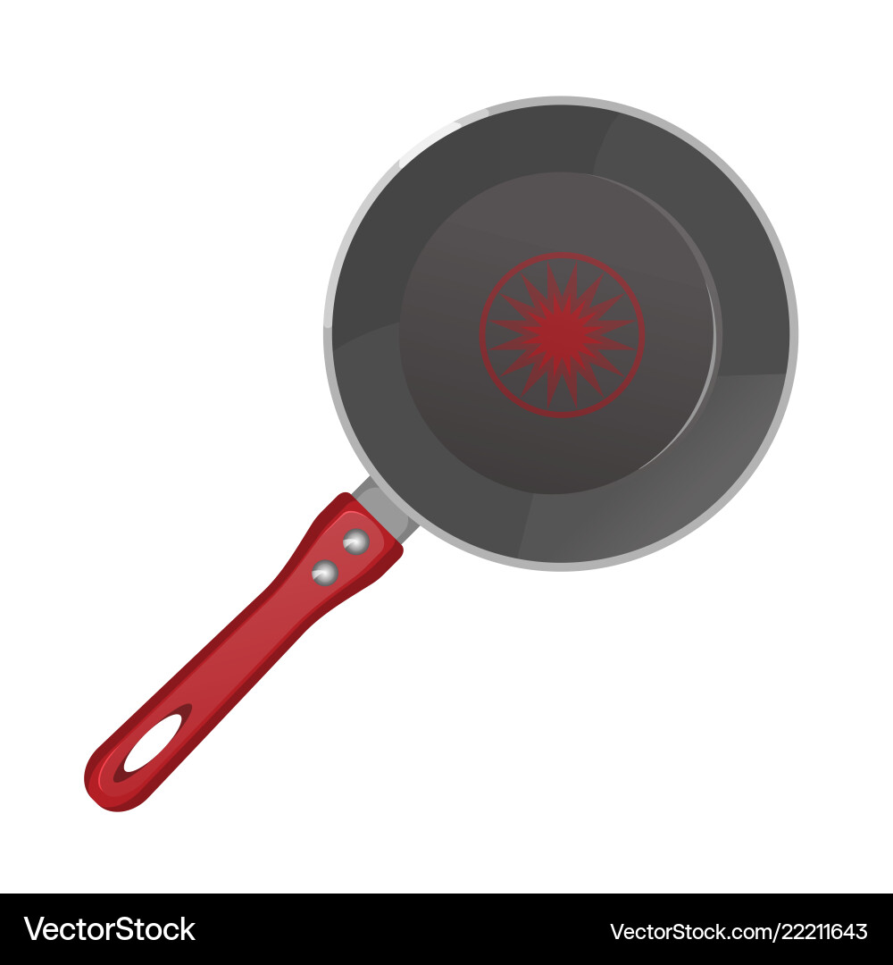 Realistic empty frying pan icon in top view Realistic empty frying pan icon in top view vector image