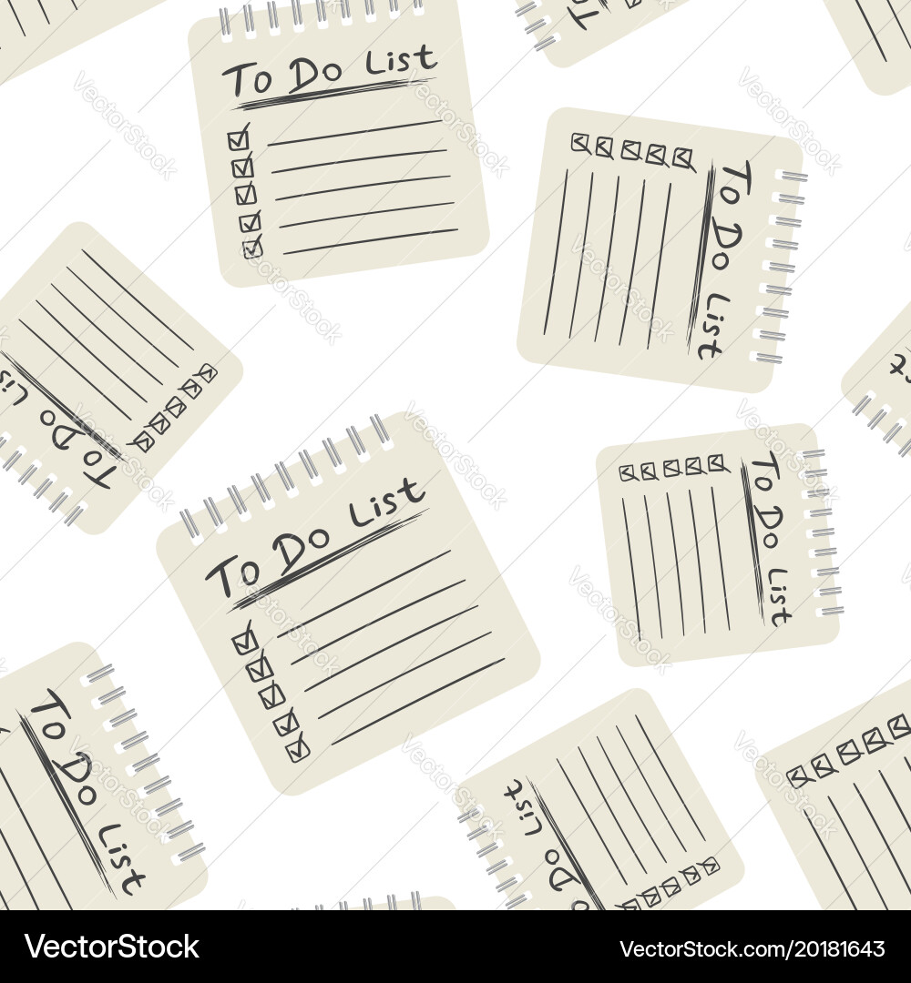 Realistic notepad with spiral seamless pattern vector image